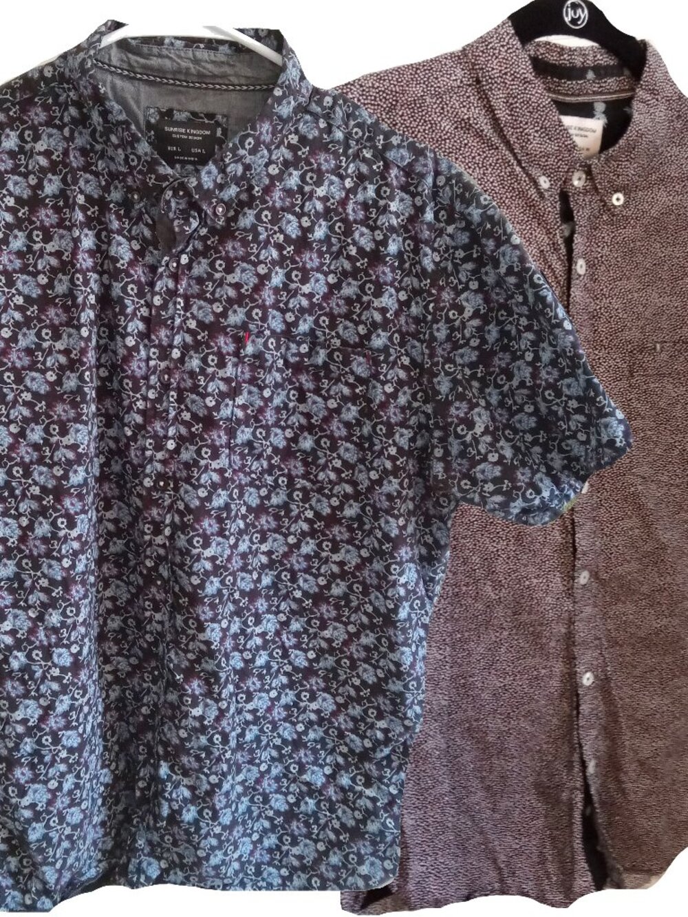 Sunrise Kingdom SET mens short sleeve button down floral pattern shirts M&L